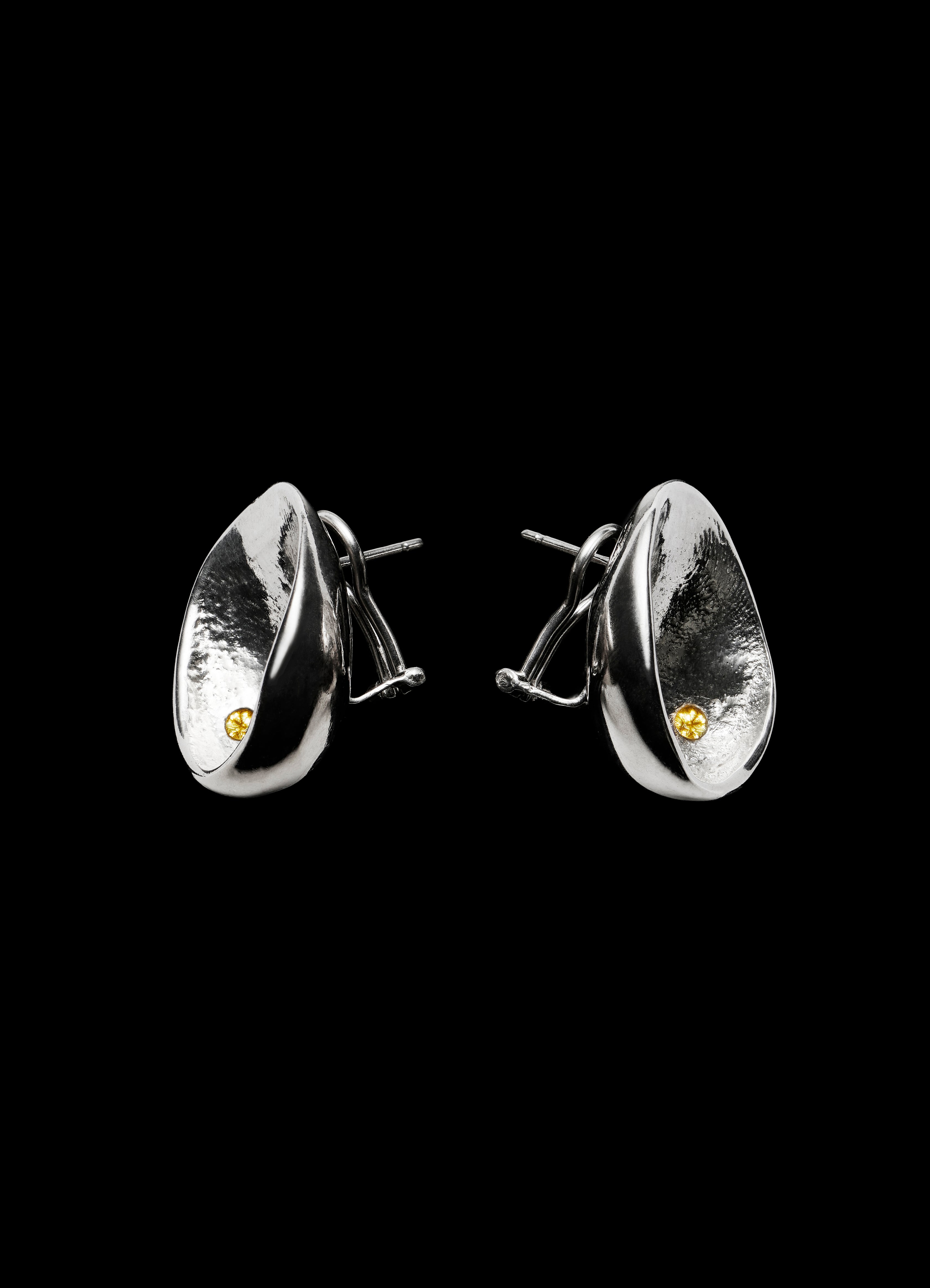 Crescent Earrings Silver